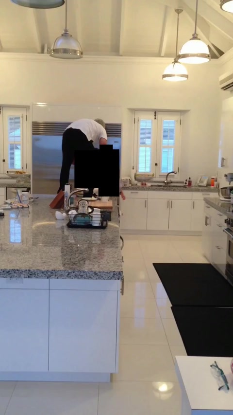 chasing girls in the kitchen